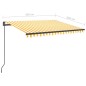 vidaXL Toldo manual retráctil con LED amarillo y blanco 3,5x2,5 m vidaXL Toldo manual retráctil con LED amarillo y blanco 3,5x2,5 m