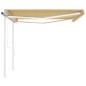 vidaXL Toldo automático LED sensor de viento amarillo blanco 4,5x3,5 m vidaXL Toldo automático LED sensor de viento amarillo blanco 4,5x3,5 m