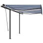 vidaXL Toldo manual retráctil con LED azul y blanco 3,5x2,5 m vidaXL Toldo manual retráctil con LED azul y blanco 3,5x2,5 m