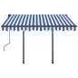 vidaXL Toldo manual retráctil con LED azul y blanco 3,5x2,5 m vidaXL Toldo manual retráctil con LED azul y blanco 3,5x2,5 m