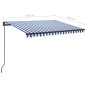 vidaXL Toldo manual retráctil con LED azul y blanco 3,5x2,5 m vidaXL Toldo manual retráctil con LED azul y blanco 3,5x2,5 m