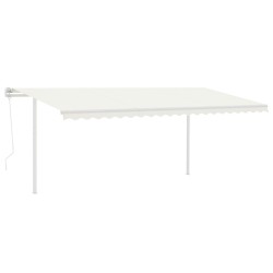 vidaXL Toldo automático con LED y sensor de viento crema 5x3,5 m
