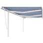 vidaXL Toldo automático LED sensor de viento azul blanco 6x3,5 m vidaXL Toldo automático LED sensor de viento azul blanco 6x3,5 m