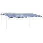 vidaXL Toldo automático LED sensor de viento azul blanco 6x3,5 m vidaXL Toldo automático LED sensor de viento azul blanco 6x3,5 m