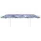 vidaXL Toldo automático LED sensor de viento azul blanco 6x3,5 m vidaXL Toldo automático LED sensor de viento azul blanco 6x3,5 m