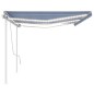 vidaXL Toldo automático LED sensor de viento azul blanco 6x3,5 m vidaXL Toldo automático LED sensor de viento azul blanco 6x3,5 m