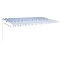 vidaXL Toldo automático LED sensor de viento azul blanco 6x3,5 m vidaXL Toldo automático LED sensor de viento azul blanco 6x3,5 m