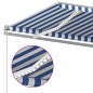vidaXL Toldo automático LED sensor de viento azul blanco 6x3,5 m vidaXL Toldo automático LED sensor de viento azul blanco 6x3,5 m