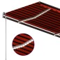 vidaXL Toldo automático LED sensor de viento naranja y marrón 3,5x2,5m vidaXL Toldo automático LED sensor de viento naranja y marrón 3,5x2,5m