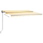 vidaXL Toldo manual retráctil con LED amarillo y blanco 4,5x3 m vidaXL Toldo manual retráctil con LED amarillo y blanco 4,5x3 m