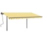 vidaXL Toldo automático LED sensor de viento amarillo y blanco 4x3,5 m vidaXL Toldo automático LED sensor de viento amarillo y blanco 4x3,5 m