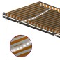 vidaXL Toldo automático LED sensor de viento amarillo y blanco 4x3,5 m vidaXL Toldo automático LED sensor de viento amarillo y blanco 4x3,5 m