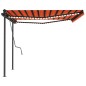 vidaXL Toldo automático LED sensor de viento naranja y marrón 4,5x3 m vidaXL Toldo automático LED sensor de viento naranja y marrón 4,5x3 m