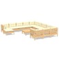 vidaXL Muebles de jardín 13 piezas cojines madera de pino color crema vidaXL Muebles de jardín 13 piezas cojines madera de pino color crema