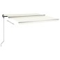 vidaXL Toldo retráctil automático con postes crema 4x3,5 m vidaXL Toldo retráctil automático con postes crema 4x3,5 m