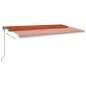 vidaXL Toldo retráctil automático con postes naranja y marrón 6x3 m