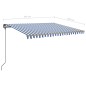 vidaXL Toldo retráctil automático con postes azul y blanco 4,5x3,5m