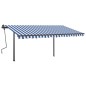 vidaXL Toldo automático con LED sensor de viento azul y blanco 4x3,5 m vidaXL Toldo automático con LED sensor de viento azul y blanco 4x3,5 m