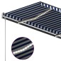 vidaXL Toldo automático con LED sensor de viento azul y blanco 4x3,5 m vidaXL Toldo automático con LED sensor de viento azul y blanco 4x3,5 m