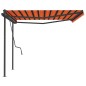 vidaXL Toldo retráctil automático con postes naranja y marrón 4,5x3,5m vidaXL Toldo retráctil automático con postes naranja y marrón 4,5x3,5m