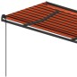 vidaXL Toldo retráctil automático con postes naranja y marrón 4,5x3,5m vidaXL Toldo retráctil automático con postes naranja y marrón 4,5x3,5m