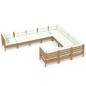 vidaXL Muebles de jardín 10 pzas y cojines madera de pino marrón miel vidaXL Muebles de jardín 10 pzas y cojines madera de pino marrón miel