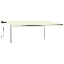 vidaXL Toldo automático LED sensor de viento crema 6x3,5 m