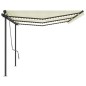 vidaXL Toldo automático LED sensor de viento crema 6x3,5 m vidaXL Toldo automático LED sensor de viento crema 6x3,5 m