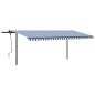 vidaXL Toldo automático con LED sensor de viento azul y blanco 5x3,5 m vidaXL Toldo automático con LED sensor de viento azul y blanco 5x3,5 m