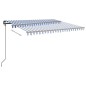 vidaXL Toldo automático con LED sensor de viento azul y blanco 5x3,5 m vidaXL Toldo automático con LED sensor de viento azul y blanco 5x3,5 m
