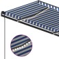 vidaXL Toldo automático con LED sensor de viento azul y blanco 5x3,5 m vidaXL Toldo automático con LED sensor de viento azul y blanco 5x3,5 m