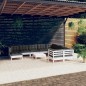 vidaXL Muebles de jardín 11 pzas cojines blanco madera de pino vidaXL Muebles de jardín 11 pzas cojines blanco madera de pino