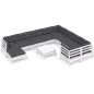 vidaXL Muebles de jardín 11 pzas cojines blanco madera de pino vidaXL Muebles de jardín 11 pzas cojines blanco madera de pino