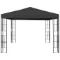 vidaXL Cenador con tira de luces LED 3x3 m gris antracita