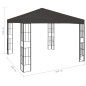 vidaXL Cenador con tira de luces LED 3x3 m gris antracita