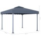 vidaXL Cenador con tira de luces LED aluminio antracita 300x300 cm vidaXL Cenador con tira de luces LED aluminio antracita 300x300 cm