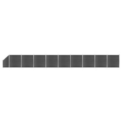 vidaXL Juego de paneles de valla WPC negro 1657x(105-186) cm  