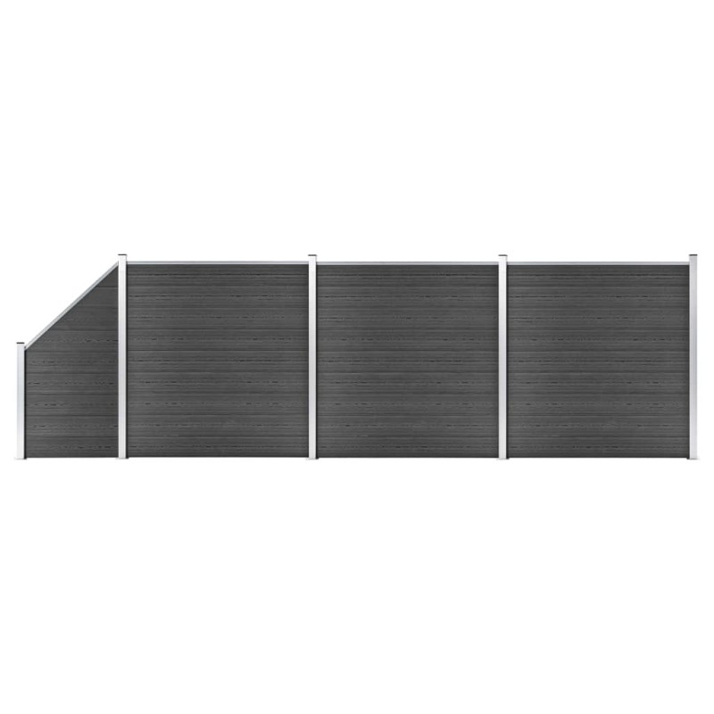 vidaXL Set de paneles de valla WPC negro 619x(105-186) cm vidaXL Set de paneles de valla WPC negro 619x(105-186) cm