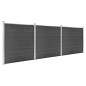vidaXL Juego de paneles de valla WPC negro 526x186 cm vidaXL Juego de paneles de valla WPC negro 526x186 cm
