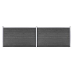 vidaXL Set de paneles de valla WPC negro 353x105 cm 