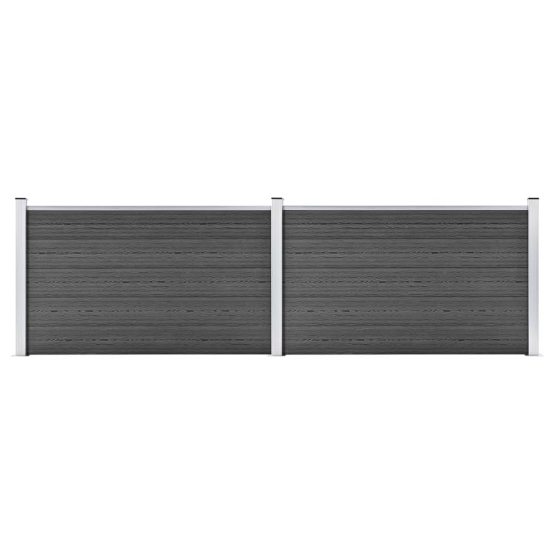 vidaXL Set de paneles de valla WPC negro 353x105 cm vidaXL Set de paneles de valla WPC negro 353x105 cm