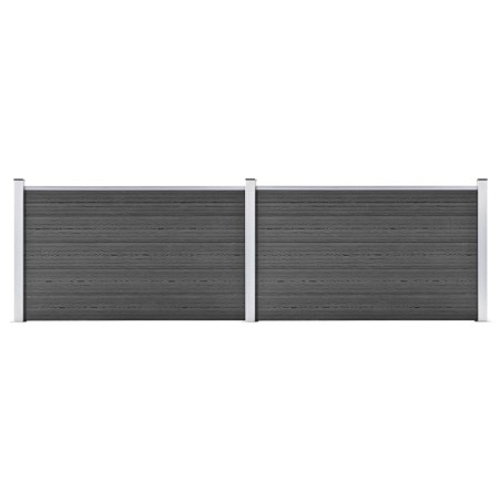 vidaXL Set de paneles de valla WPC negro 353x105 cm 