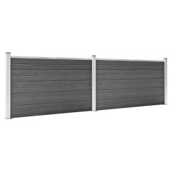 vidaXL Set de paneles de valla WPC negro 353x105 cm 