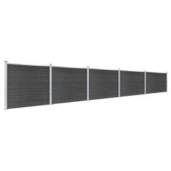 vidaXL Set de panel de valla WPC gris 872x146 cm  