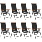 vidaXL Juego de comedor de jardín 9 piezas aluminio negro vidaXL Juego de comedor de jardín 9 piezas aluminio negro