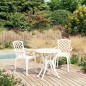 vidaXL Mesa y sillas de bistró 3 piezas aluminio fundido blanco
