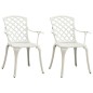 vidaXL Mesa y sillas de bistró 3 piezas aluminio fundido blanco