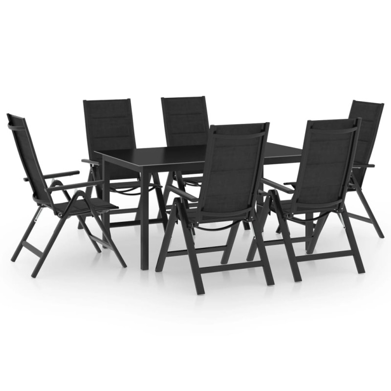vidaXL Juego de comedor para jardín 7 piezas aluminio gris antracita vidaXL Juego de comedor para jardín 7 piezas aluminio gris antracita