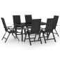 vidaXL Juego de comedor para jardín 7 piezas aluminio gris antracita vidaXL Juego de comedor para jardín 7 piezas aluminio gris antracita