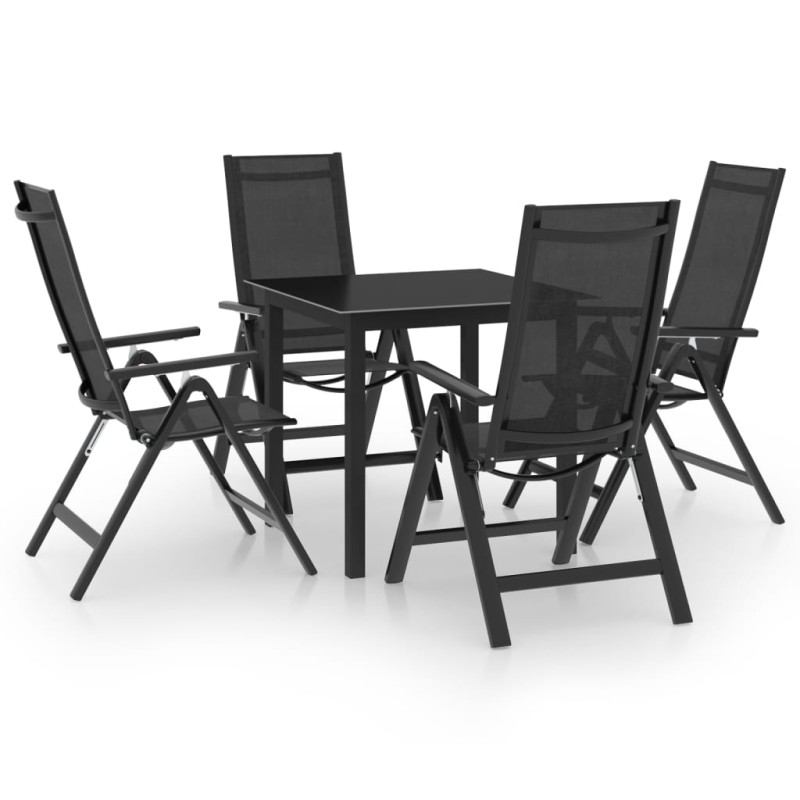 vidaXL Juego de comedor de jardín 5 piezas aluminio gris antracita